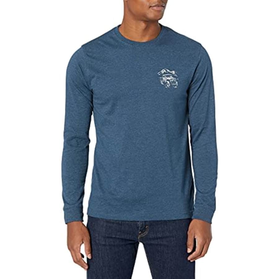 G.H. Bass & Co. Men's Long Sleeve Crewneck Graphic T-Shirt, Blue Wing Teal Mountain, Small for $14 G.H. Bass & Co. Men's Long Sleeve Crewneck Graphic T-Shirt, Blue Wing Teal Mountain, Small for $14