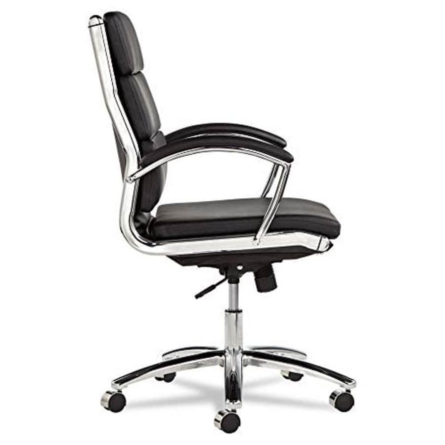 Alera ALENR4219 Alera Neratoli Series Mid-Back Swivel/tilt Chair, Black Leather, Chrome Frame for $157 Alera ALENR4219 Alera Neratoli Series Mid-Back Swivel/tilt Chair, Black Leather, Chrome Frame for $157