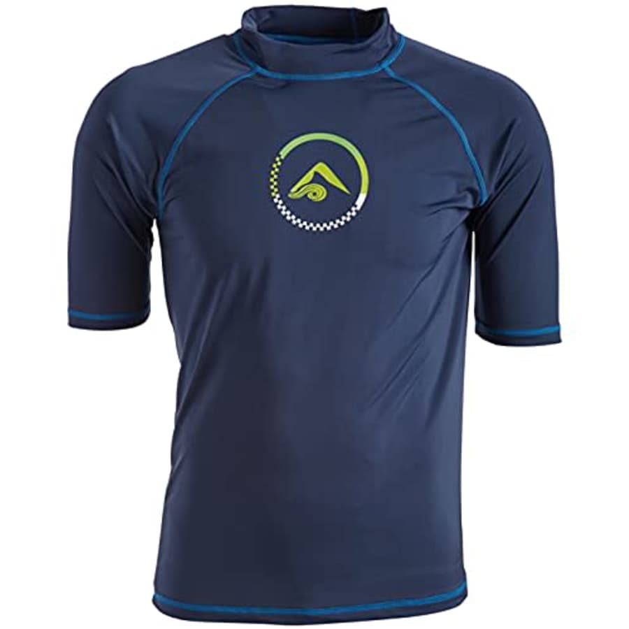 Kanu Surf Men's Mercury UPF 50+ Short Sleeve Sun Protective Rashguard Swim Shirt, Haywire Navy, for $21
