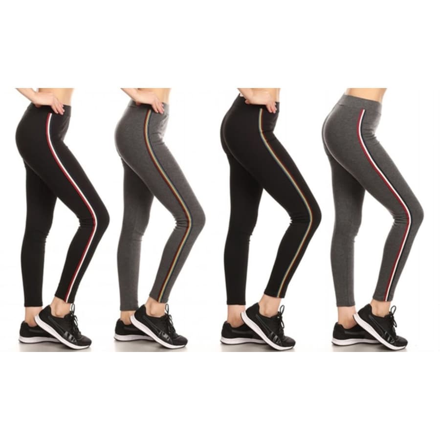 4-Pk. Women's Cotton Blend Stripe Leggings for $20 4-Pk. Women's Cotton Blend Stripe Leggings for $20