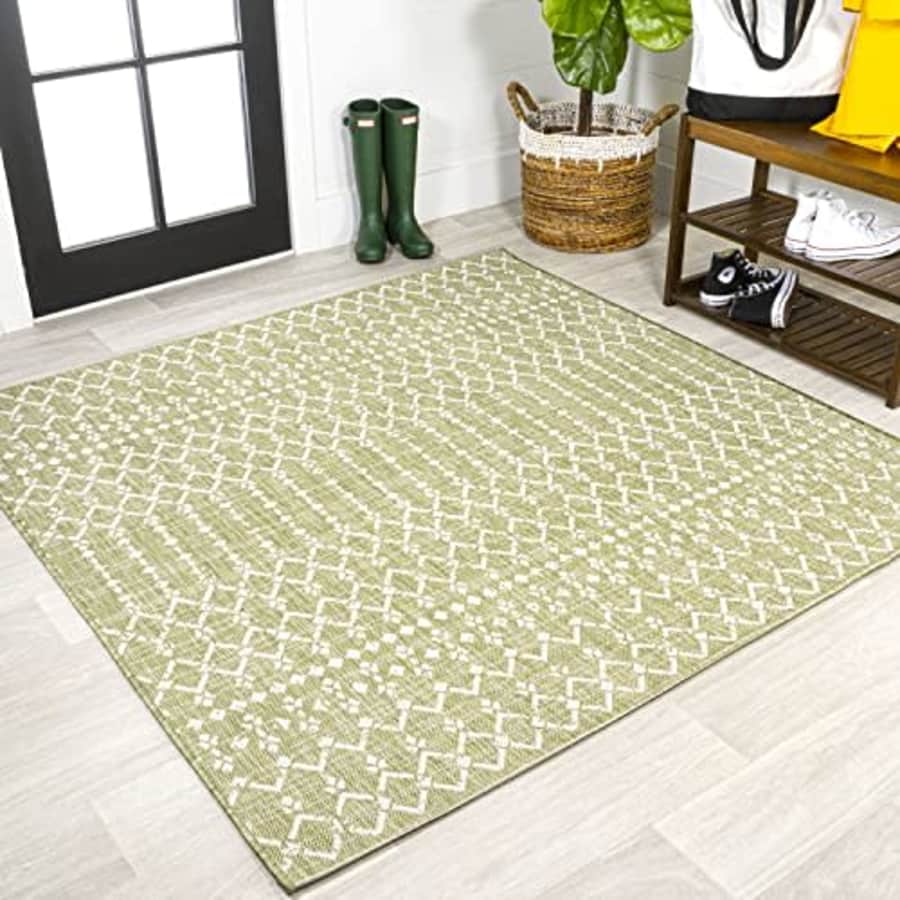 JONATHAN Y SMB108N-5SQ Ourika Moroccan Geometric Textured Weave Indoor Outdoor -Area Rug, Bohemian for $56