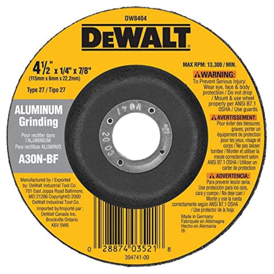 DEWALT 4-1/2 In. x 1/4 In. Alum Wheel for $9