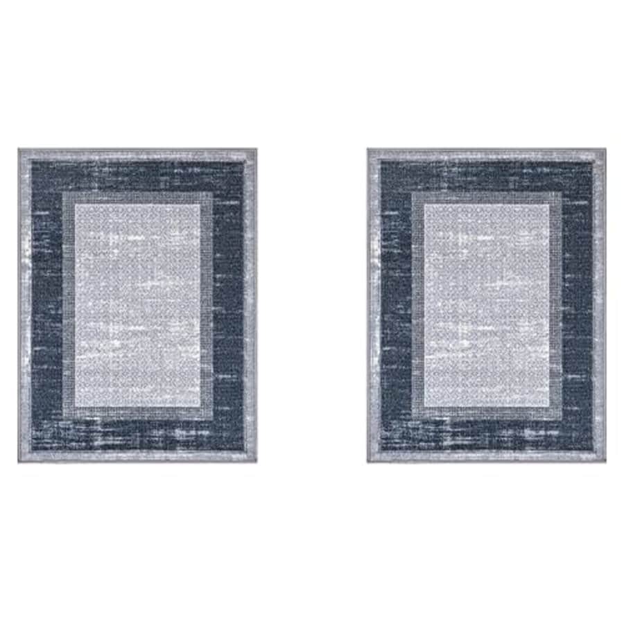 Ottomanson Machine Washable Bordered Design Non-Slip Rubberback 2x3 Pack of 2 Traditional Area Rug for for $30