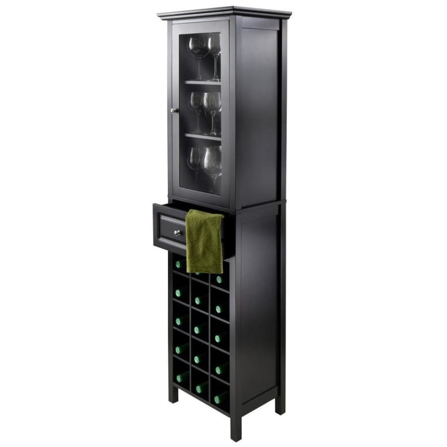 Winsome Wood Burgundy 67" 15-Bottle Bar Cabinet for $161 Winsome Wood Burgundy 67" 15-Bottle Bar Cabinet for $161