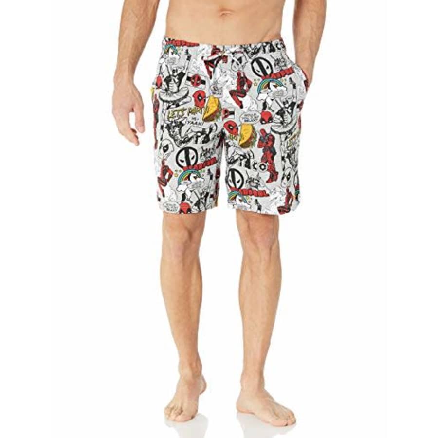 Marvel Men's Comics Deadpool Phrases Lounge Shorts, Gray, Large for $24