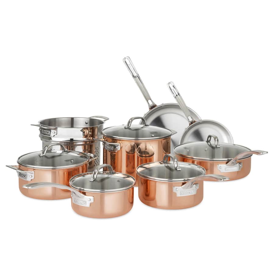 Viking 13-Piece Tri-Ply Copper Cookware Set for $250 for members