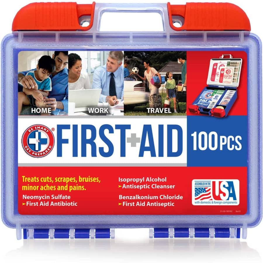 Be Smart Get Prepared 100-Piece First Aid Kit for $9