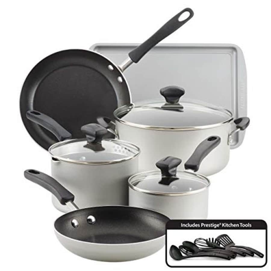 Farberware Cookstart DiamondMax Nonstick Cookware/Pots and Pans Set, Dishwasher Safe, Includes for $60 Farberware Cookstart DiamondMax Nonstick Cookware/Pots and Pans Set, Dishwasher Safe, Includes for $60