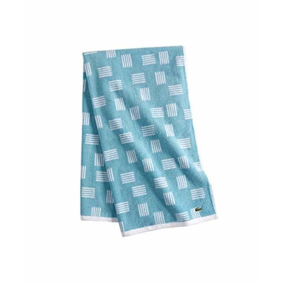 Lacoste Raster 100% Cotton Towel, 30" W x 54" L Bath, Celestial Blue for $22