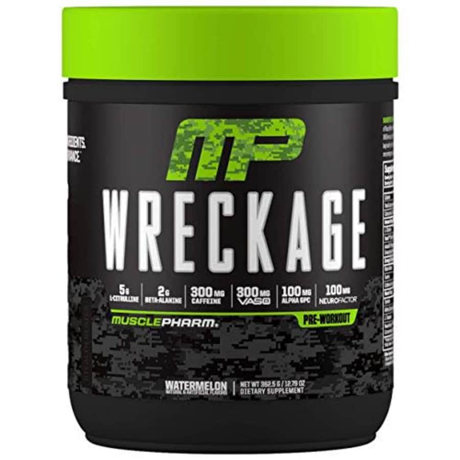 Muscle Pharm MusclePharm Wreckage Pre-Workout Powder, Superior Focus and Sustained Pump, Watermelon, 25 Servings for $48 Muscle Pharm MusclePharm Wreckage Pre-Workout Powder, Superior Focus and Sustained Pump, Watermelon, 25 Servings for $48