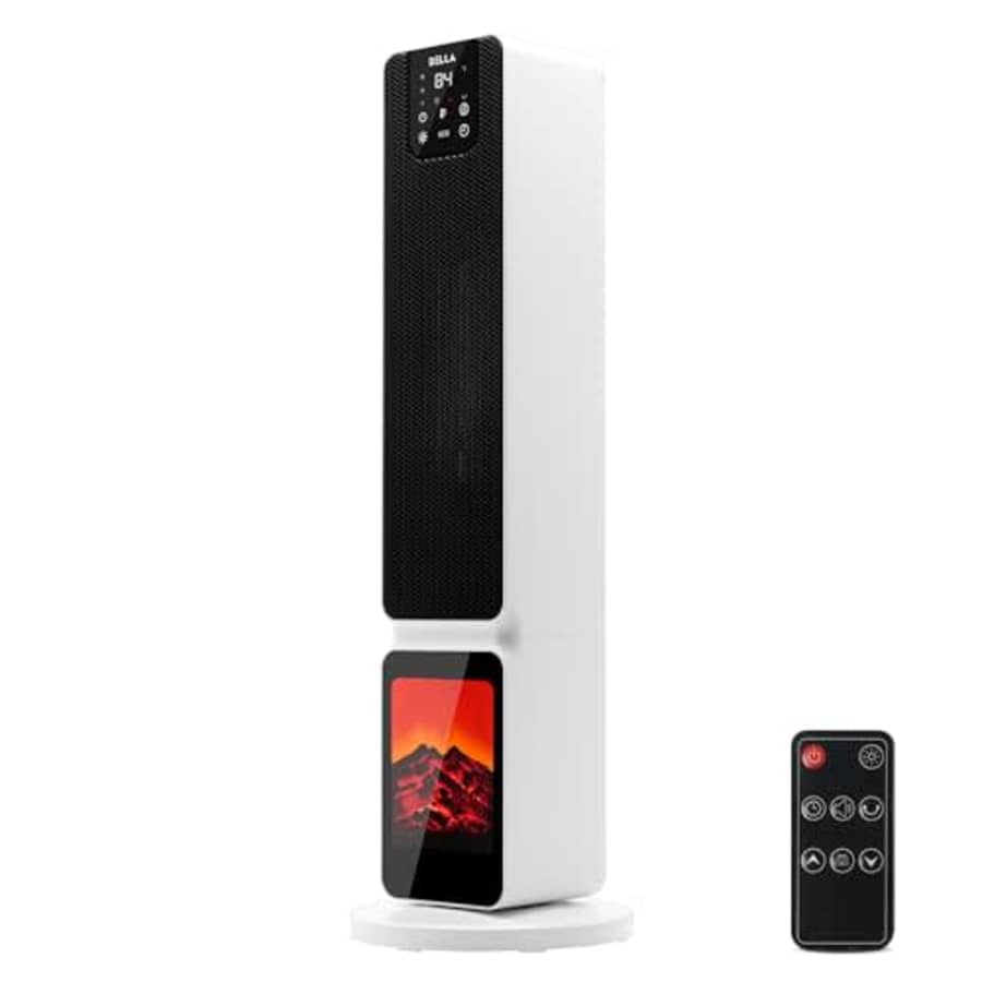 DELLA 26" 1500W PTC Ceramic Portable Electric Space Heater w/3D Flame & Fire Crackling Sound, 3 for $90 DELLA 26" 1500W PTC Ceramic Portable Electric Space Heater w/3D Flame & Fire Crackling Sound, 3 for $90