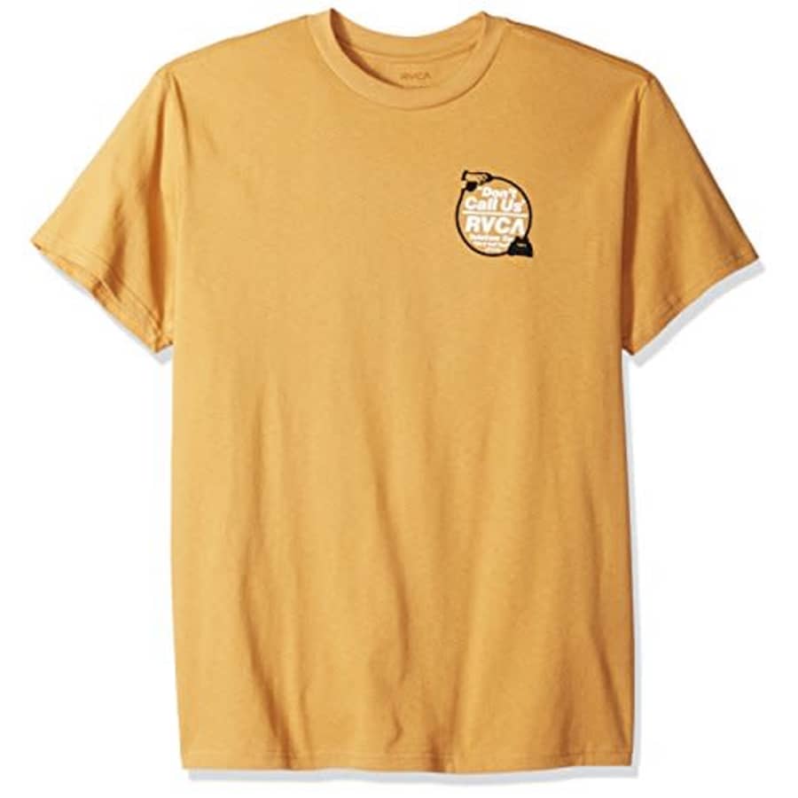 RVCA Men's Don't Call US Short Sleeve T-Shirt, Apple Cinnamon, S for $13