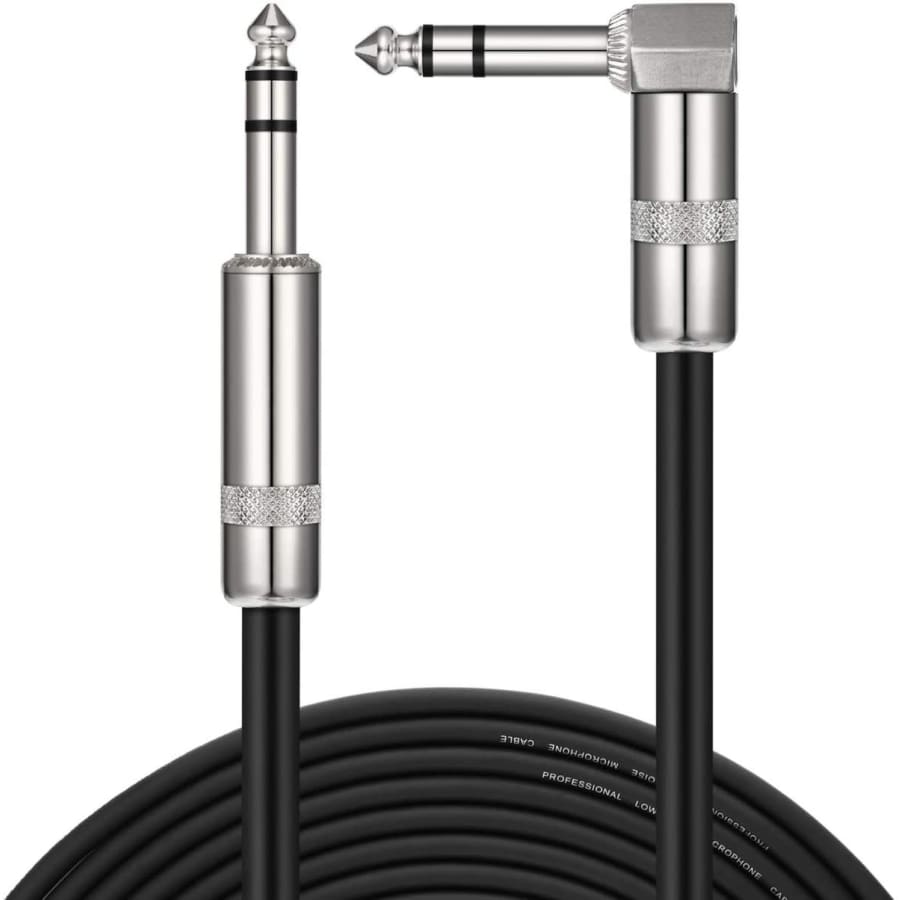 Donner 20-Foot 1/4" Male Right Angle to Straight TRS Cable for $7