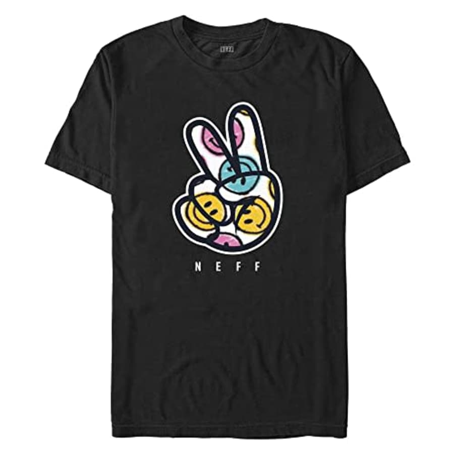 NEFF Happy Peace Young Men's Short Sleeve Tee Shirt, Black, Small for $19