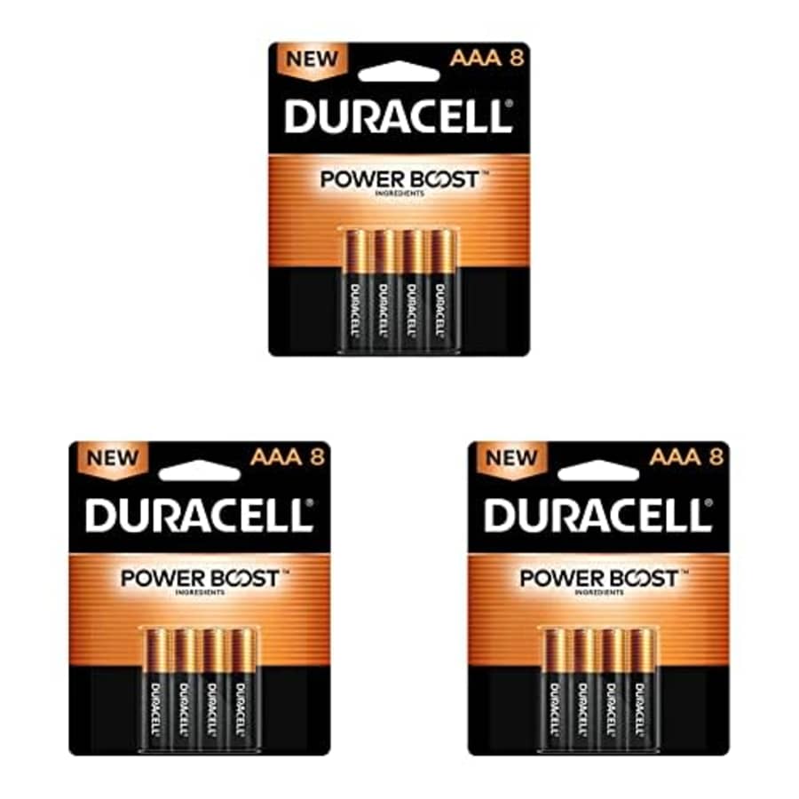 Duracell Coppertop AAA Batteries with Power Boost Ingredients, 8 Count Pack Triple A Battery with for $24 Duracell Coppertop AAA Batteries with Power Boost Ingredients, 8 Count Pack Triple A Battery with for $24