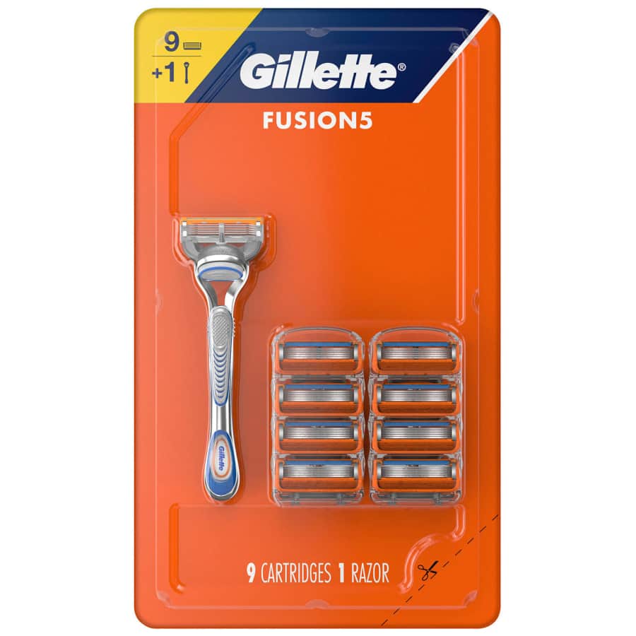 Gillette Men's Fusion5 Razor Handle w/ 9 Blade Refills for $22.98 for members