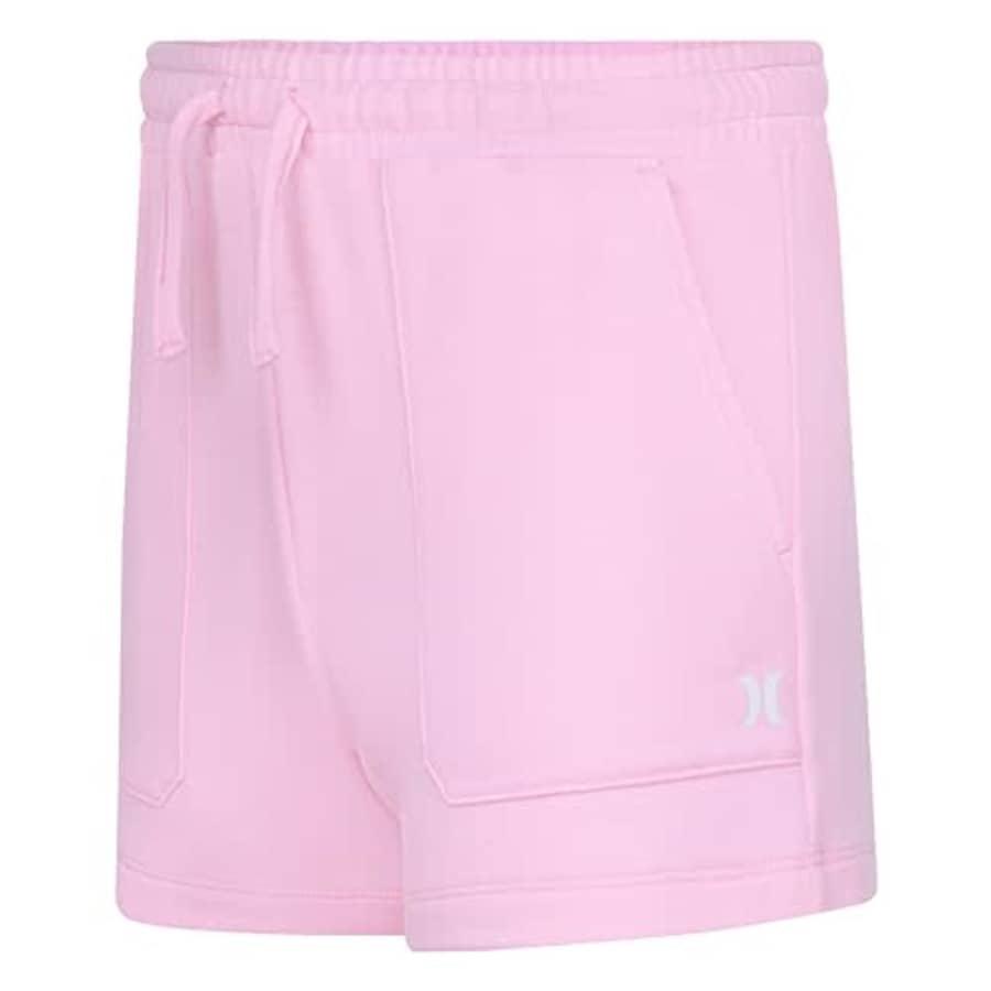 Hurley Girls' Big Soft Knit Pull On Shorts, Sunkissed Melon Heather, XL for $12