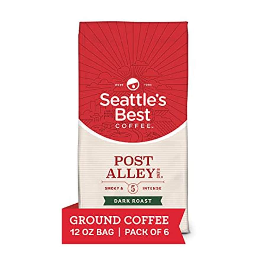 Seattle's Best Coffee Post Alley Blend Dark Roast Ground Coffee | 12 Ounce Bags (Pack of 6) for $36 Seattle's Best Coffee Post Alley Blend Dark Roast Ground Coffee | 12 Ounce Bags (Pack of 6) for $36