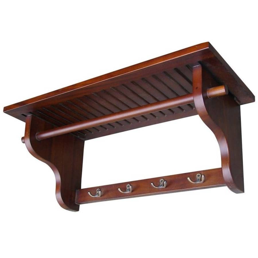 Home Decorators Collection Mahogany Veneer Wall-Mount Coat Rack for $56