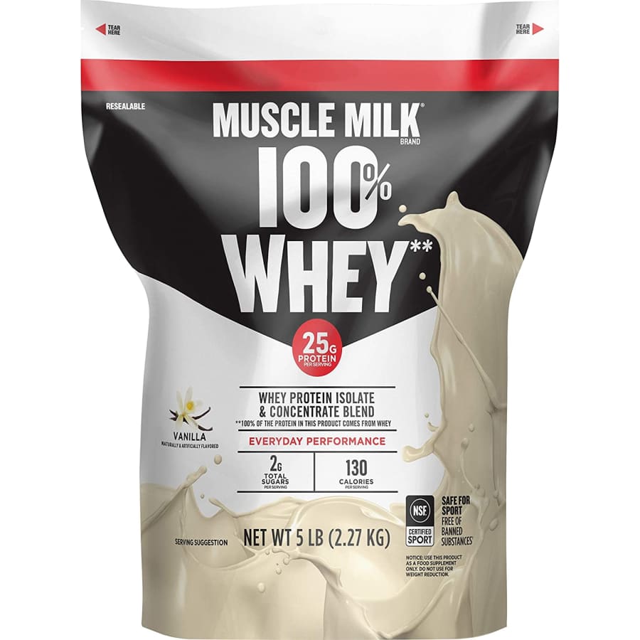 Muscle Milk 100% Whey Protein Powder 5-lb. Bag for $106 Muscle Milk 100% Whey Protein Powder 5-lb. Bag for $106