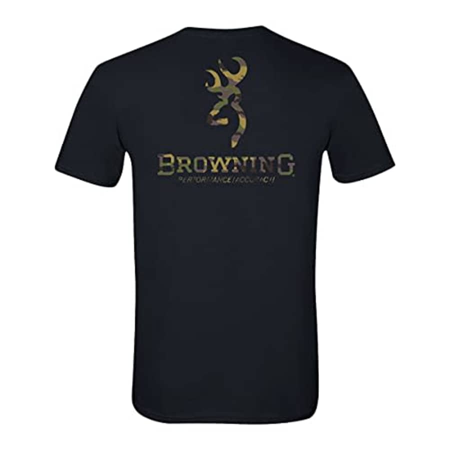 Browning Men's Graphic T-Shirt, Camo Over Under (Black), Small for $19