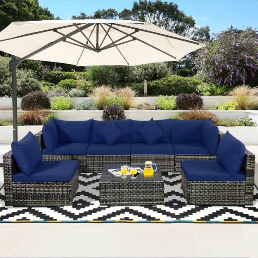 Costway 7-Piece Rattan Sectional Sofa Set for $640