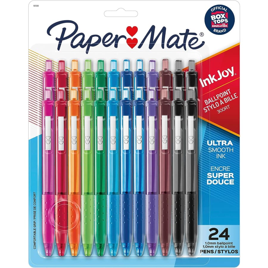 Paper Mate InkJoy Retractable Ballpoint Pens 10-Color 24-Pack for $11 Paper Mate InkJoy Retractable Ballpoint Pens 10-Color 24-Pack for $11