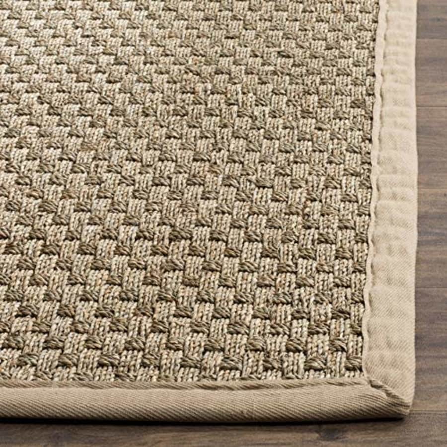 Safavieh Natural Fiber Collection NF114A Border Basketweave Seagrass Accent Rug, 2' x 3', Beige for $22