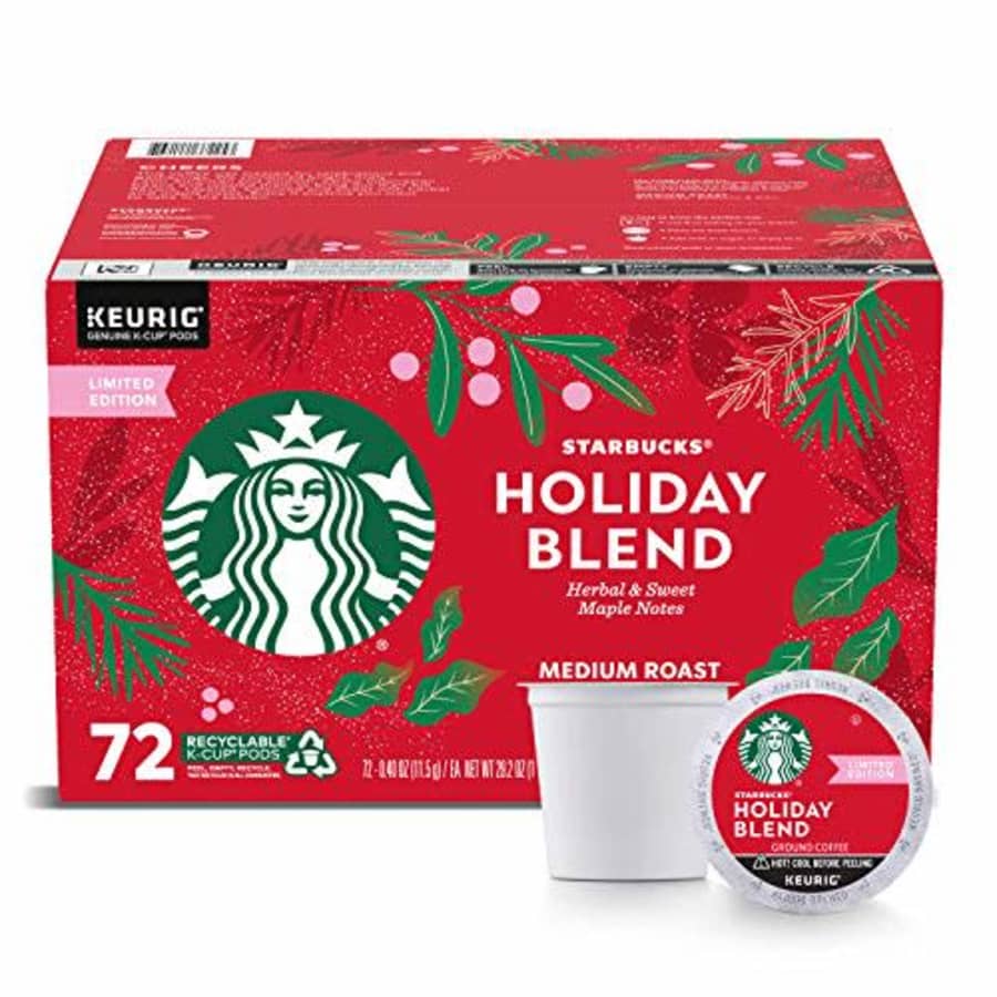 Starbucks Coffee Holiday Blend K Cup Pods, 29.2 Oz, 72 Count for $46 Starbucks Coffee Holiday Blend K Cup Pods, 29.2 Oz, 72 Count for $46