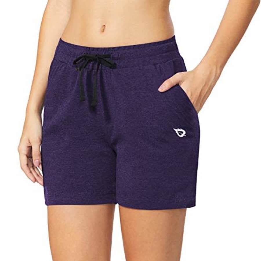 BALEAF Women's 5" Casual Jersey Cotton Shorts Lounge Yoga Pajama Walking Shorts with Pockets for $22 BALEAF Women's 5" Casual Jersey Cotton Shorts Lounge Yoga Pajama Walking Shorts with Pockets for $22