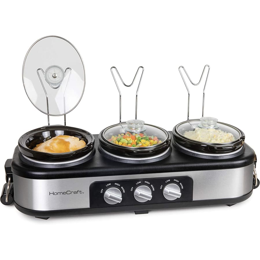 HomeCraft 1.5-Qt. 3-Station Slow Cooker Buffet for $63 HomeCraft 1.5-Qt. 3-Station Slow Cooker Buffet for $63