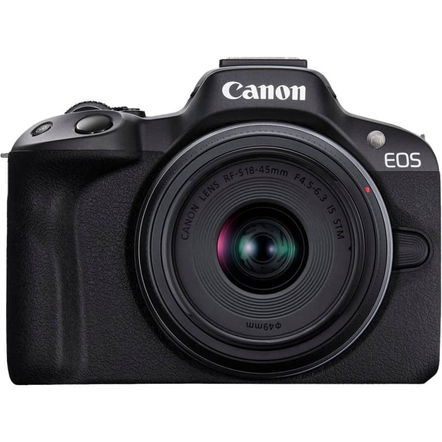 Canon EOS R50 Mirrorless Camera w/ 18-45mm Lens: $699 Canon EOS R50 Mirrorless Camera w/ 18-45mm Lens: $699