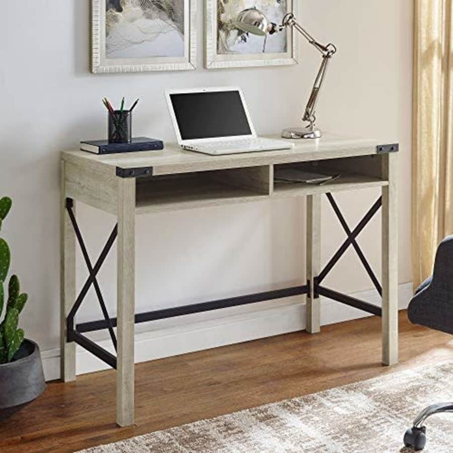 Walker Edison Furniture Company Rustic Modern Farmhouse Metal and Wood Laptop Computer Writing Desk for $230