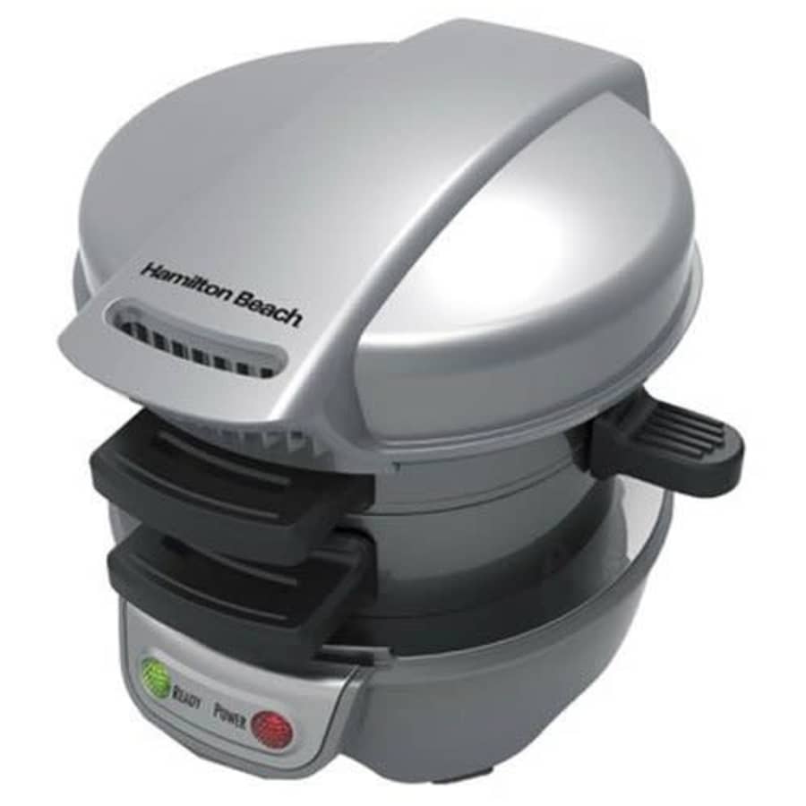 Hamilton Beach 25475 breakfast sandwich maker in gray for $24 Hamilton Beach 25475 breakfast sandwich maker in gray for $24