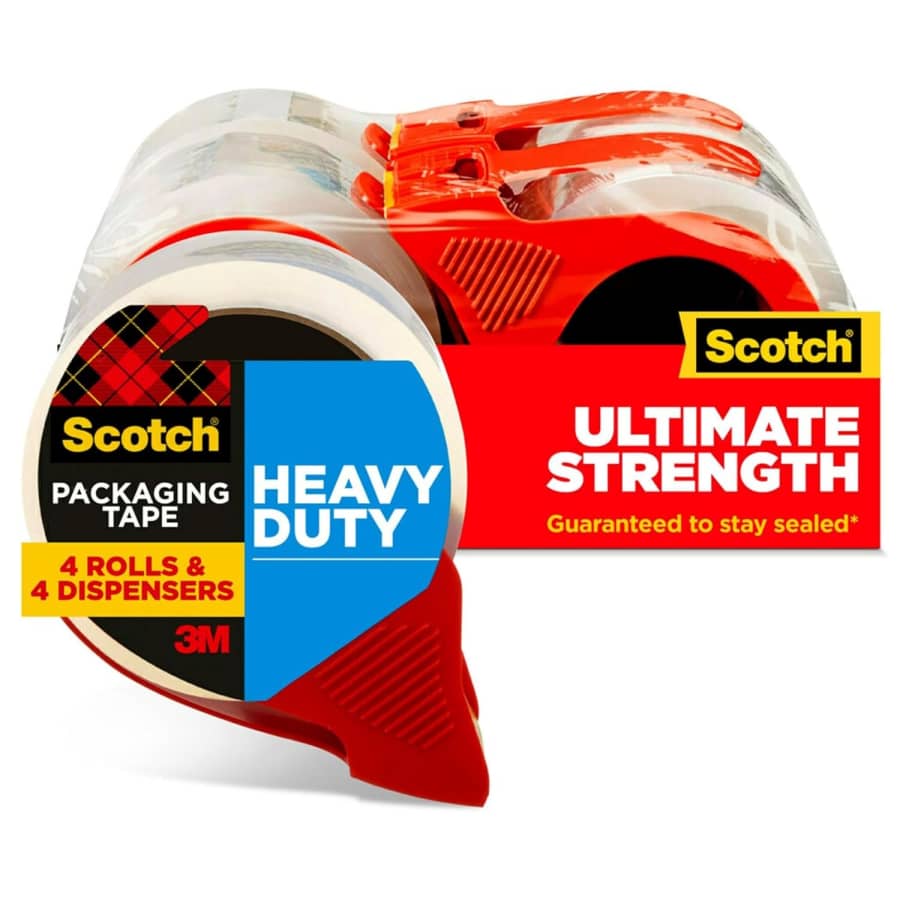 Scotch Heavy Duty Shipping Packing Tape w/ Dispenser 4-Pack: $13 Scotch Heavy Duty Shipping Packing Tape w/ Dispenser 4-Pack: $13