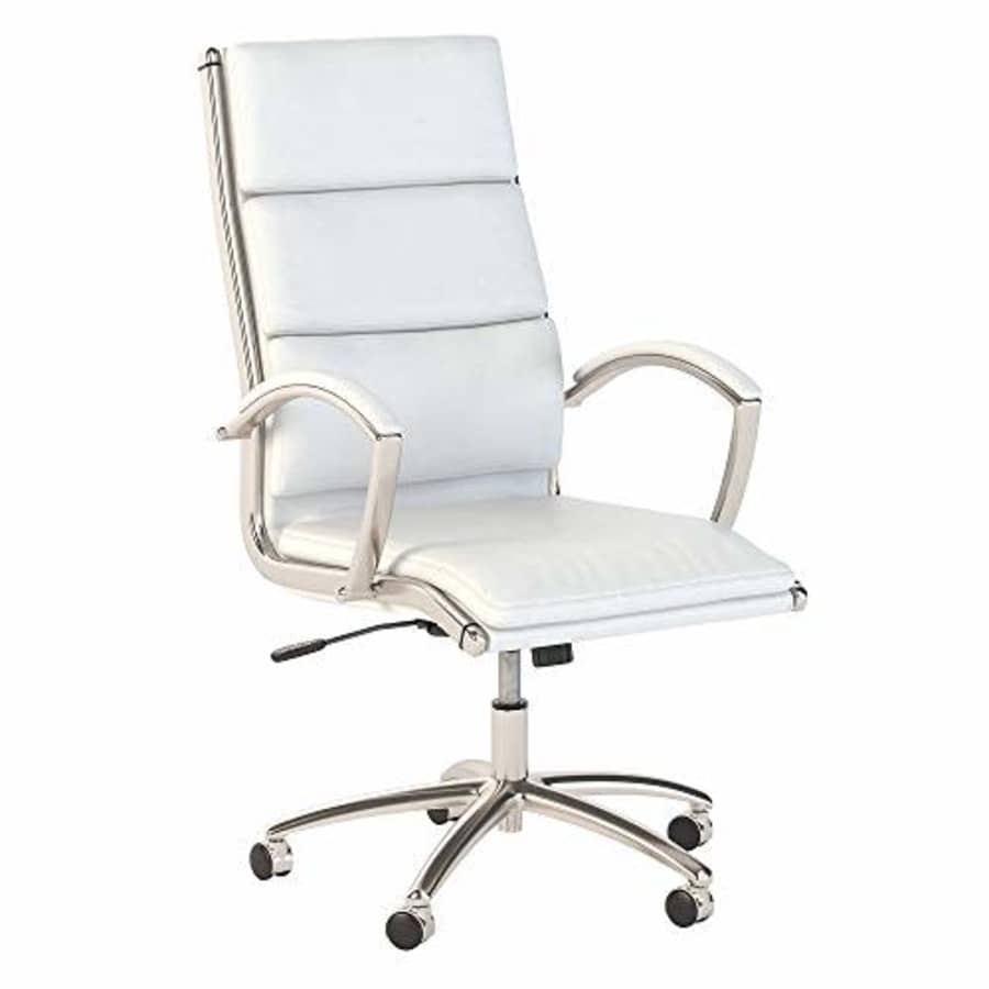Bush Furniture Bush Business Furniture 400 Series High Back Leather Executive Office Chair in White for $272 Bush Furniture Bush Business Furniture 400 Series High Back Leather Executive Office Chair in White for $272