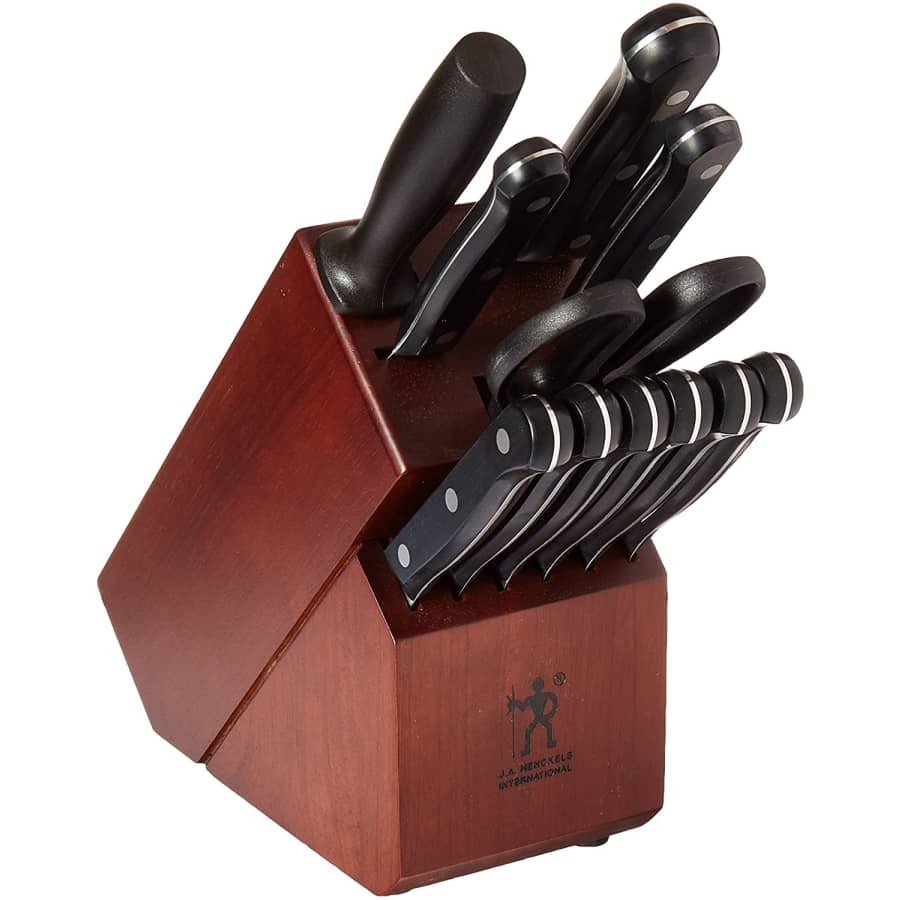 J.A. Henckels International Solution 12-Piece Knife Block Set for $74