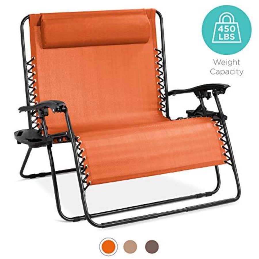 Best Choice Products 2-Person Double Wide Outdoor Folding Zero Gravity Chair Patio Lounger w/Cup for $110