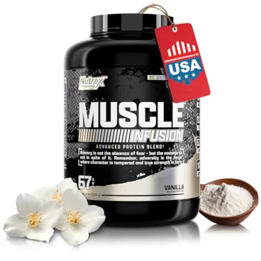 Nutrex Research Muscle Infusion Advanced Protein Blend, Vanilla, 5lbs (67 Servings) - Multi-Blend for $70