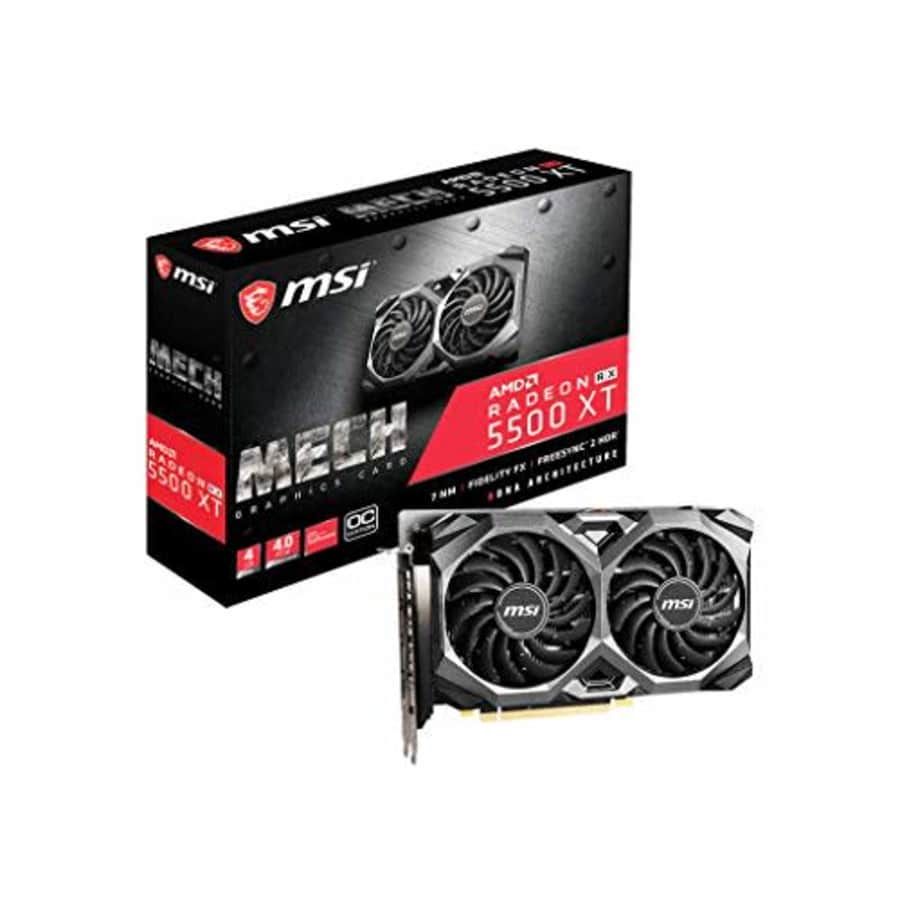 MSI Radeon RX 5500 XT MECH 4G OC (4GB GDDR6/PCI Express 4.0/1647MHz - 1845MHz/14000MHz) for $181