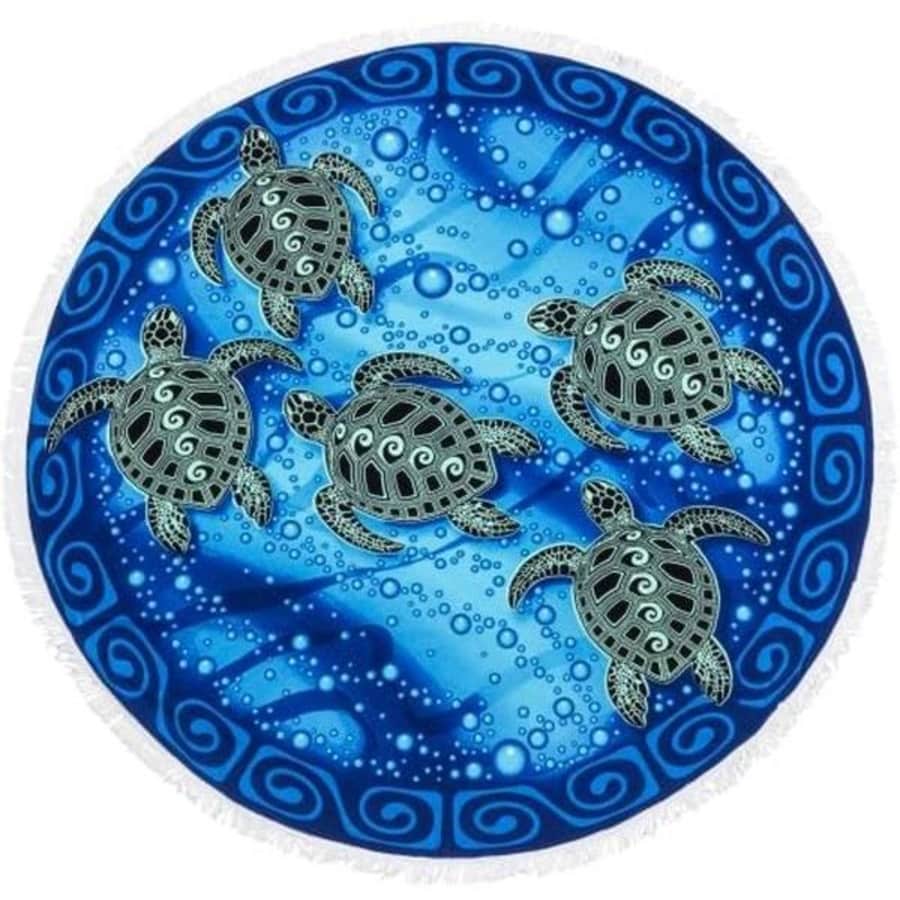 Tapestry Sea Turtles Round Towel Blanket for $10