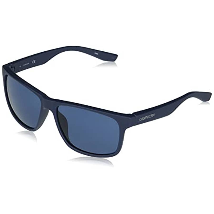 Calvin Klein Men's CK19539S Rectangular Sunglasses, Matte Navy/Grey, 59 mm for $32