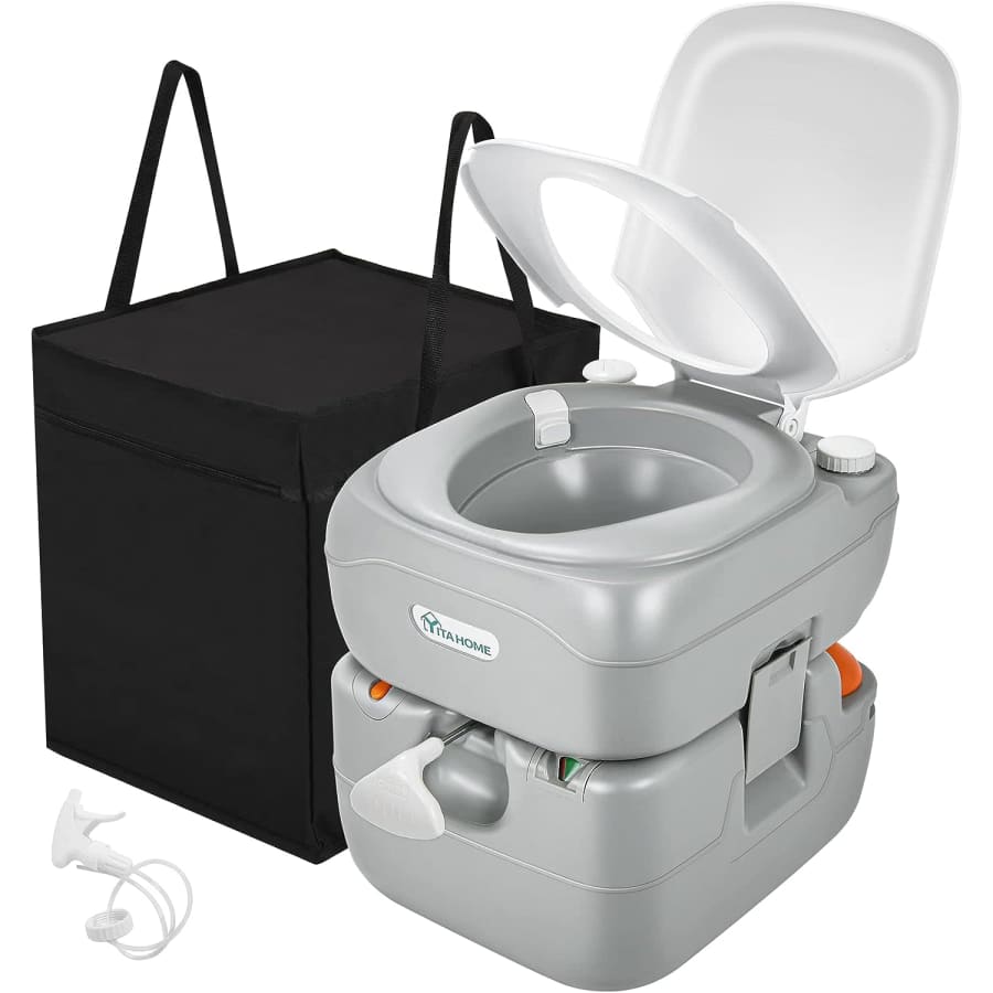Portable Camping Toilet w/ Carry Bag and Hand Sprayer for $110