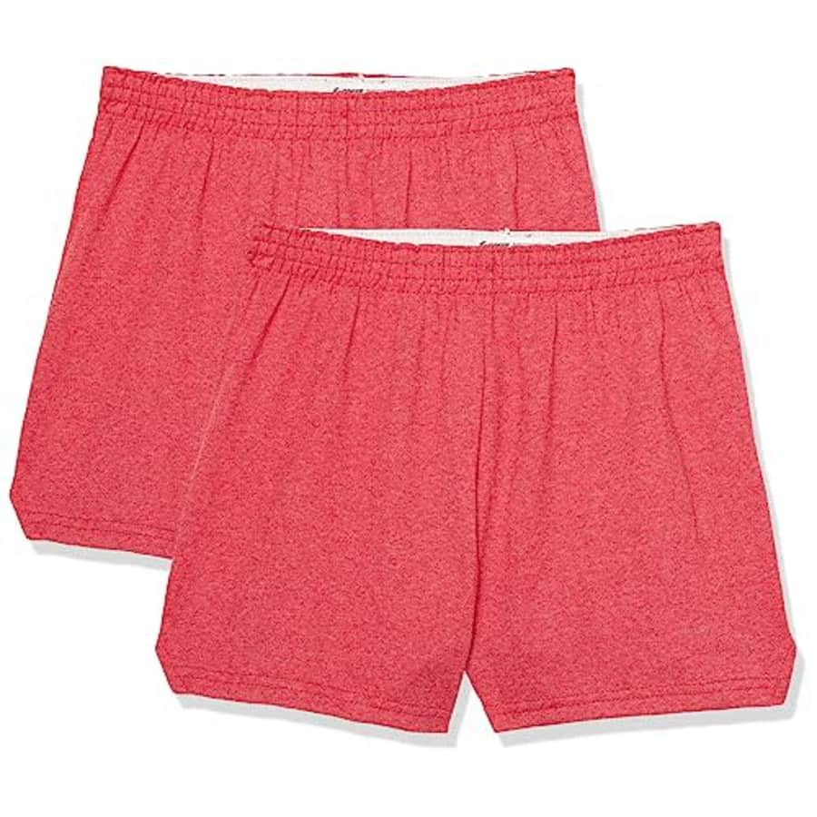 Soffe Girls' Juniors' Short, Red Heather for $9