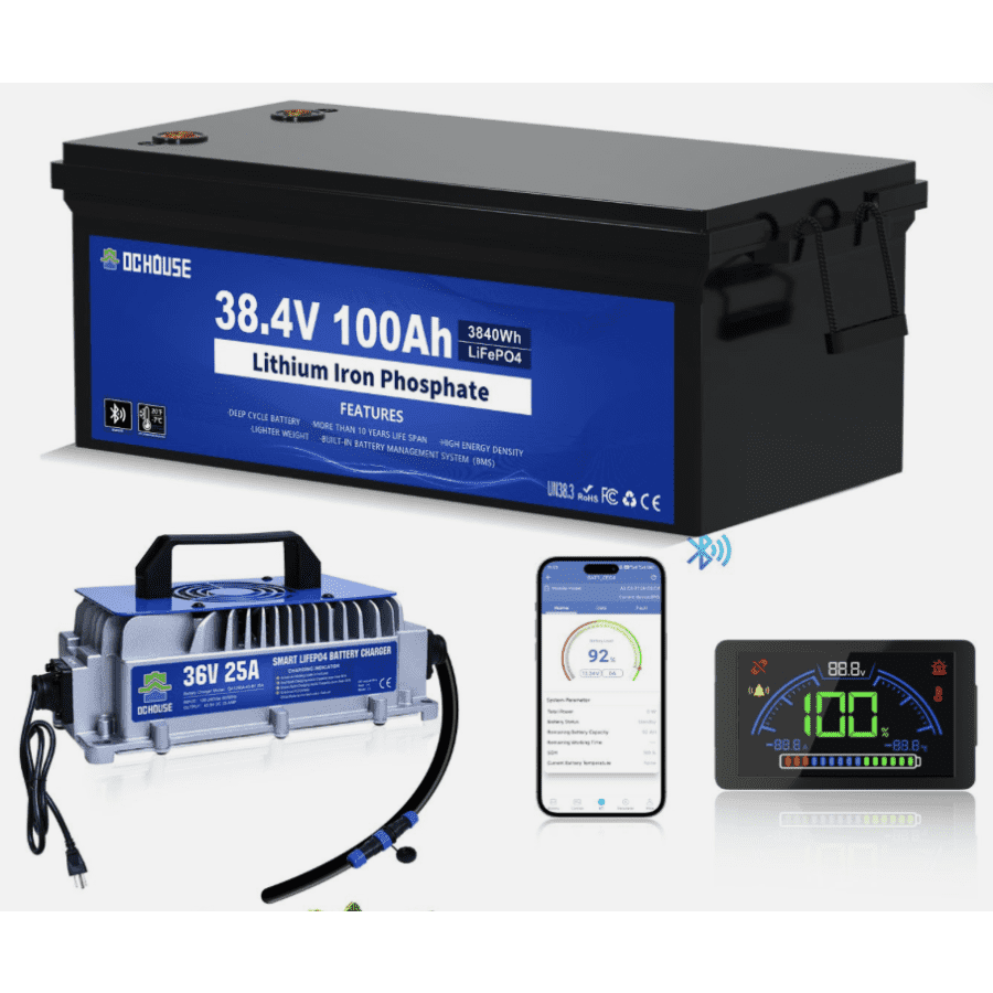 Ochouse 36V 100Ah Lithium Battery with 25A Charger for $580