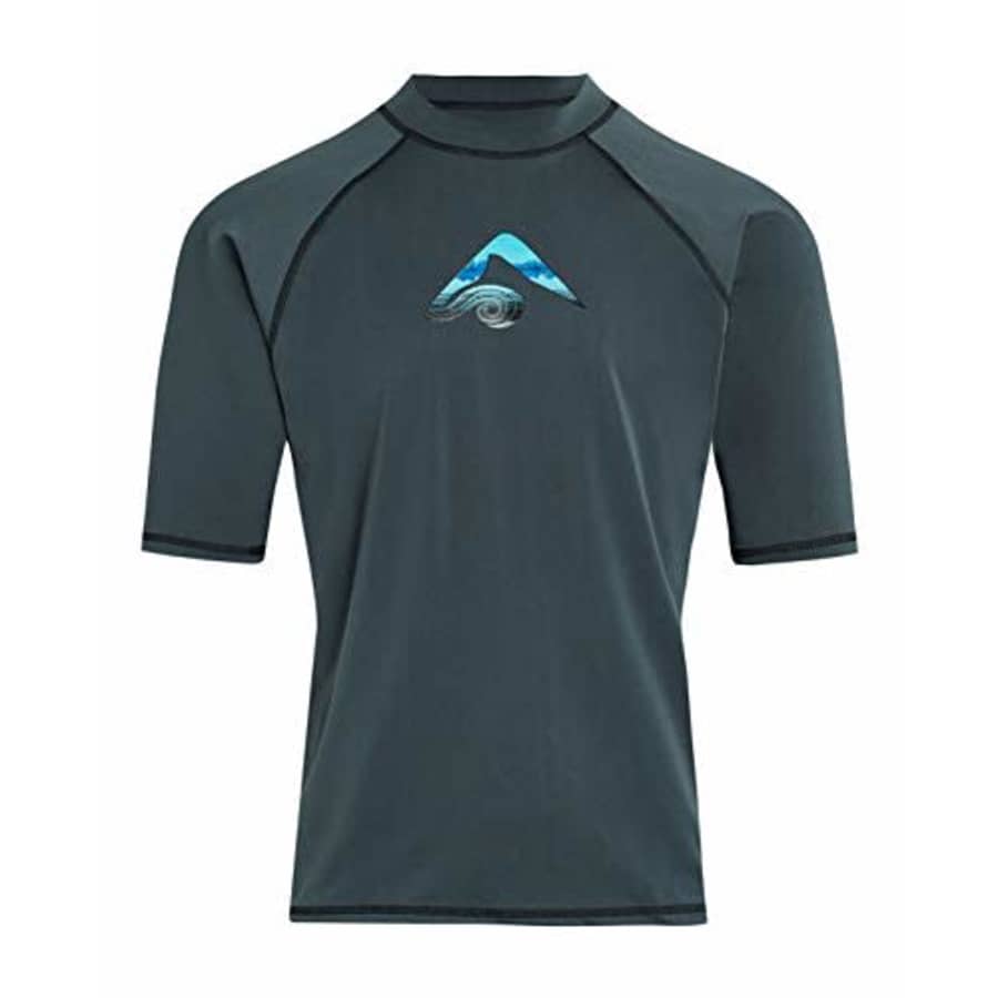 Kanu Surf Men's Mercury UPF 50+ Short Sleeve Sun Protective Rashguard Swim Shirt, Nova Charcoal, for $20