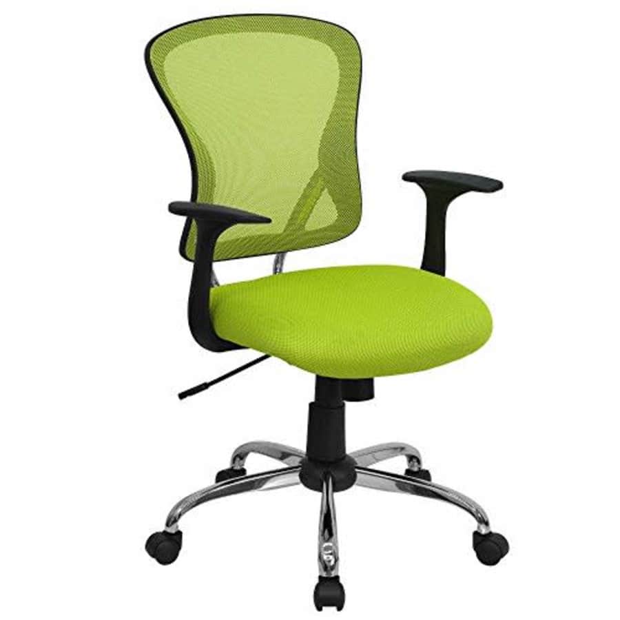 Flash Furniture Mid-Back Green Mesh Swivel Task Office Chair with Chrome Base and Arms for $142 Flash Furniture Mid-Back Green Mesh Swivel Task Office Chair with Chrome Base and Arms for $142