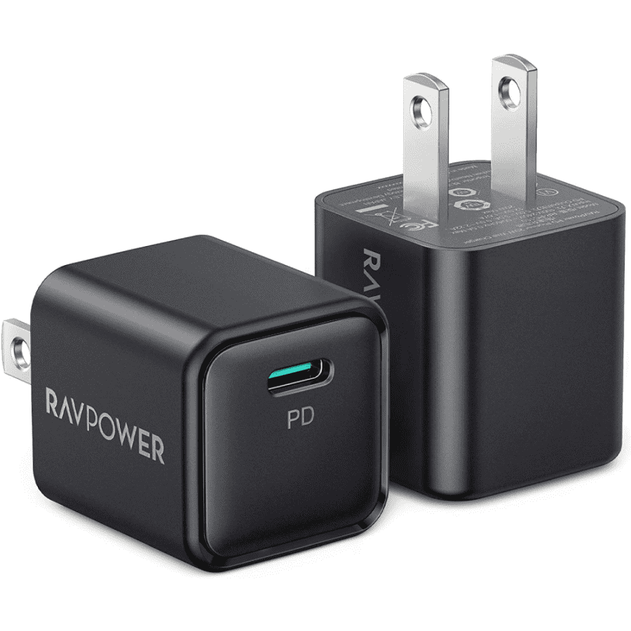 RAVPower 20W USB-C PD Wall Charger 2-Pack for $12 RAVPower 20W USB-C PD Wall Charger 2-Pack for $12