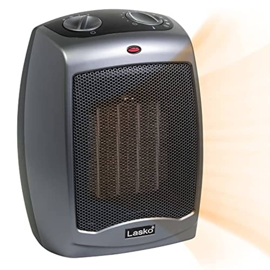 Lasko 754201 Small Portable 1500W Electric Ceramic Space Heater with Tip-Over Safety Switch, for $40