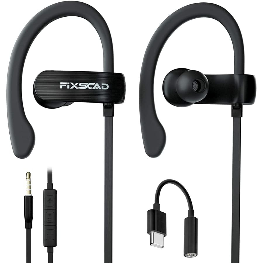 Fixscad Wrap Around Wired Earphones with Microphone for $10